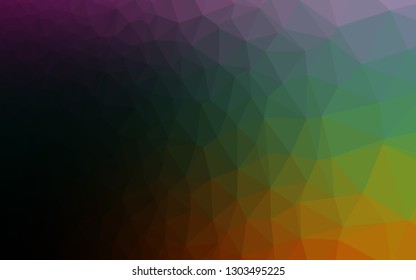 Dark Multicolor, Rainbow vector low poly layout. Brand new colorful illustration in with gradient. New texture for your design.