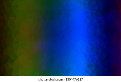 Dark Multicolor, Rainbow vector low poly cover. Colorful illustration in abstract style with gradient. Triangular pattern for your business design.