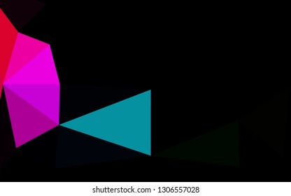 Dark Multicolor, Rainbow vector low poly cover. Colorful illustration in Origami style with gradient.  New texture for your design.