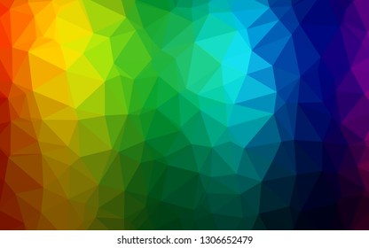 Dark Multicolor, Rainbow vector low poly cover. Shining colored illustration in a Brand new style. Completely new design for your business.
