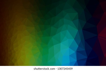 Dark Multicolor, Rainbow vector low poly cover. Colorful illustration in abstract style with gradient. Template for a cell phone background.