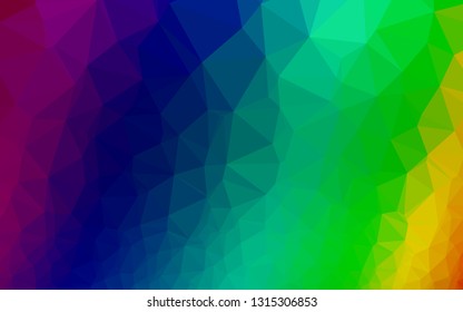 Dark Multicolor, Rainbow vector low poly texture. Glitter abstract illustration with an elegant design. New texture for your design.