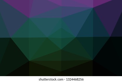 Dark Multicolor, Rainbow vector low poly texture. Creative illustration in halftone style with gradient. Template for a cell phone background.