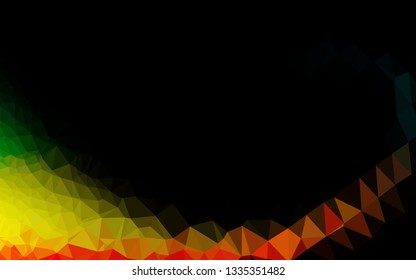 Dark Multicolor, Rainbow vector low poly texture. Modern geometrical abstract illustration with gradient. Polygonal design for your web site.