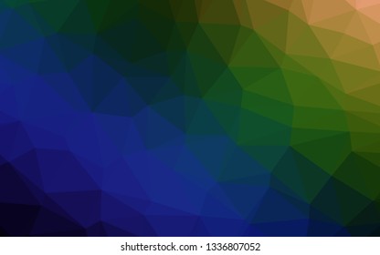 Dark Multicolor, Rainbow vector low poly layout. A sample with polygonal shapes. Textured pattern for background.