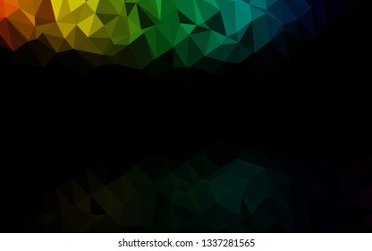 Dark Multicolor, Rainbow vector low poly texture. Creative illustration in halftone style with gradient. Brand new style for your business design.
