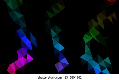 Dark Multicolor, Rainbow vector low poly layout. Creative illustration in halftone style with gradient. Brand new style for your business design.