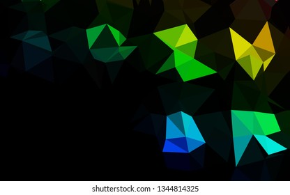 Dark Multicolor, Rainbow vector low poly texture. Creative illustration in halftone style with gradient. Polygonal design for your web site.