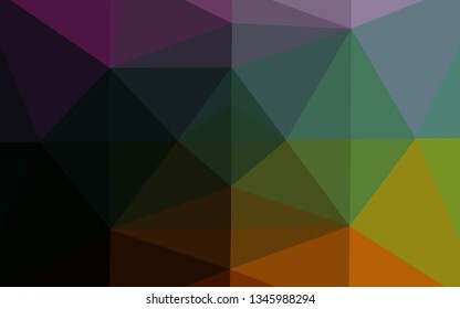 Dark Multicolor, Rainbow vector low poly texture. An elegant bright illustration with gradient. Brand new style for your business design.