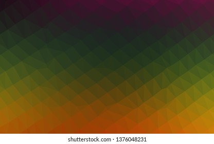 Dark Multicolor, Rainbow vector low poly cover. Geometric illustration in Origami style with gradient. Elegant pattern for a brand book.