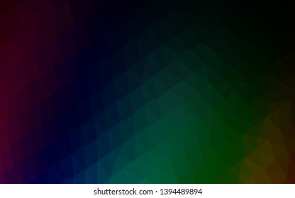 Dark Multicolor, Rainbow vector low poly cover. Glitter abstract illustration with an elegant design. The best triangular design for your business.