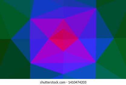 Dark Multicolor, Rainbow vector low poly layout. A completely new color illustration in a vague style. Triangular pattern for your business design.