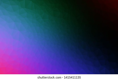 Dark Multicolor, Rainbow vector low poly texture. Shining illustration, which consist of triangles. Completely new template for your business design.