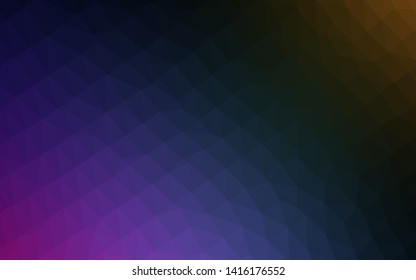 Dark Multicolor, Rainbow vector low poly cover. Colorful abstract illustration with gradient. Textured pattern for background.