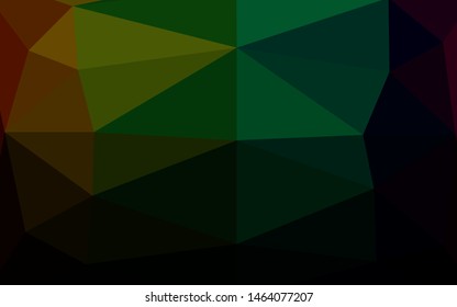 Dark Multicolor, Rainbow vector low poly layout. Geometric illustration in Origami style with gradient. Textured pattern for background.