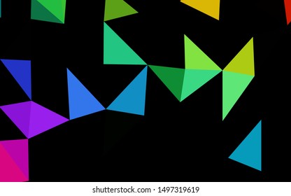Dark Multicolor, Rainbow vector low poly texture. Creative illustration in halftone style with gradient. Brand new design for your business.