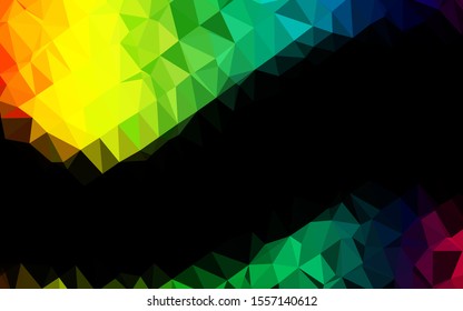 Dark Multicolor, Rainbow vector low poly layout. Modern geometrical abstract illustration with gradient. Completely new template for your business design.