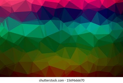 Dark Multicolor, Rainbow vector low poly texture. Creative illustration in halftone style with gradient. Template for your brand book.