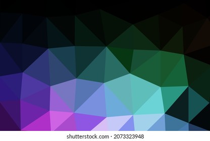 Dark Multicolor, Rainbow vector low poly cover. Modern geometrical abstract illustration with gradient. Completely new design for your business.