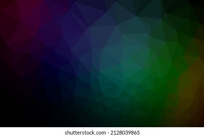 Dark Multicolor, Rainbow vector low poly texture. Colorful abstract illustration with gradient. Template for a cell phone background.