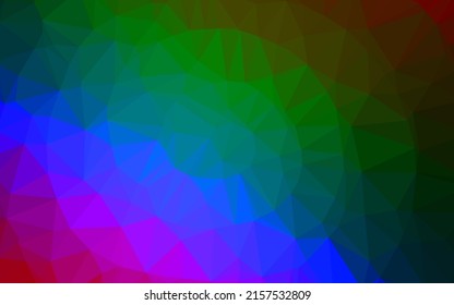 Dark Multicolor, Rainbow vector low poly cover. A sample with polygonal shapes. New texture for your design.
