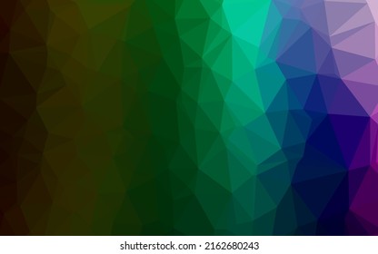 Dark Multicolor, Rainbow vector low poly cover. A completely new color illustration in a vague style. Template for your brand book.