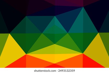 Dark Multicolor, Rainbow vector low poly cover. Creative illustration in halftone style with gradient. Brand new style for your business design.