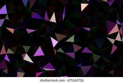 Dark Multicolor, Rainbow vector low poly pattern. Triangular geometric sample with gradient.  The completely new template can be used for your brand book.