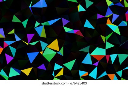 Dark Multicolor, Rainbow vector low poly background. Colorful illustration in abstract style with gradient. The completely new template can be used for your brand book.