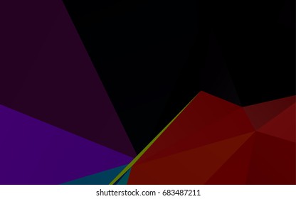 Dark Multicolor, Rainbow vector low poly template. Geometric illustration in Origami style with gradient.  The best triangular design for your business.