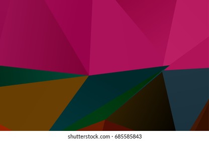 Dark Multicolor, Rainbow vector low poly template. Colorful illustration in abstract style with gradient. A new texture for your design.