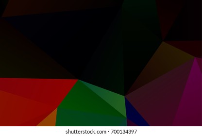 Dark Multicolor, Rainbow vector low poly template. An elegant bright illustration with gradient. The textured pattern can be used for background.
