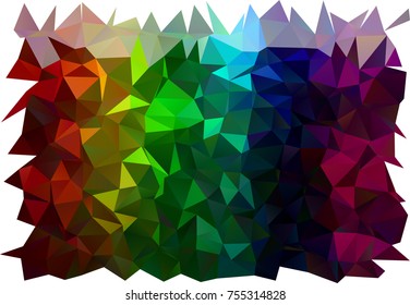 Dark Multicolor, Rainbow vector low poly template. A vague abstract illustration with gradient. The textured pattern can be used for background.