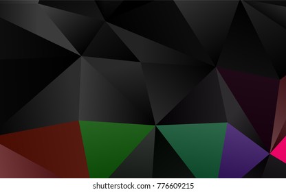 Dark Multicolor, Rainbow vector low poly template. Shining illustration, which consist of triangles. A new texture for your design.