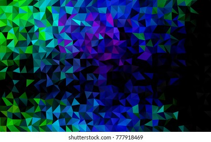 Dark Multicolor, Rainbow vector low poly template. Glitter abstract illustration with an elegant design. A completely new template for your business design.