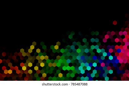 Dark Multicolor, Rainbow vector low poly background. A sample with a polygonal design. Low poly illustration, low polygonal background.