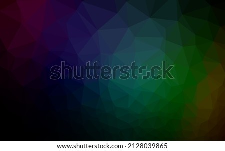 Dark Multicolor, Rainbow vector low poly texture. Colorful abstract illustration with gradient. Template for a cell phone background.