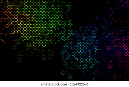 Dark Multicolor, Rainbow vector modern geometrical background. Abstract template. Geometric pattern in square style with gradient.