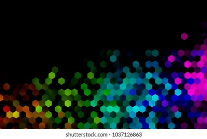 Dark Multicolor, Rainbow vector modern geometrical abstract background. Texture, brand-new background. Geometric background in Origami style with gradient. 