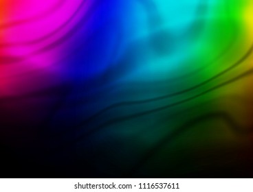 Dark Multicolor, Rainbow vector modern wave elegant template. A vague abstract illustration with gradient. The elegant pattern can be used as part of a brand book.