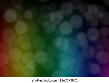 Dark Multicolor, Rainbow vector modern bokeh pattern. Colorful illustration in blurry style with gradient. The template for backgrounds of cell phones.