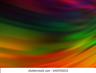 Dark Multicolor, Rainbow vector modern bokeh pattern. Modern geometrical abstract illustration with gradient. Brand new style for your business design.