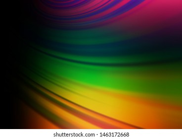 Dark Multicolor, Rainbow vector modern elegant background. Creative illustration in halftone style with gradient. The template can be used for your brand book.