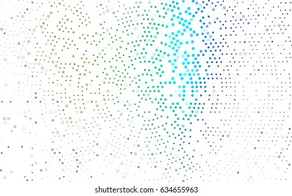 Dark Multicolor, Rainbow vector modern geometrical circle abstract background. Dotted texture template. Geometric pattern in halftone style with gradient. 