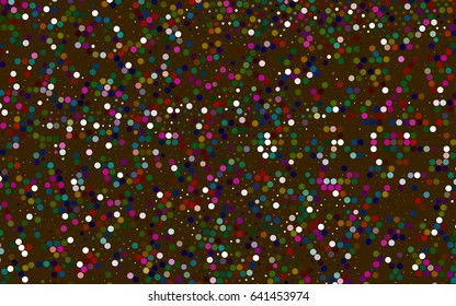 Dark Multicolor, Rainbow vector modern geometrical circle abstract background. Dotted texture template. Geometric pattern in halftone style with gradient. 