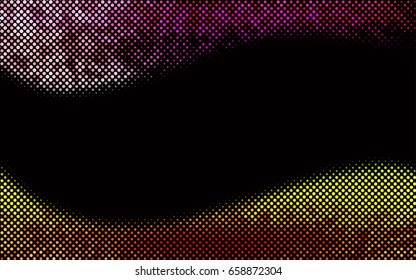 Dark Multicolor, Rainbow vector modern geometrical circle abstract background. Dotted texture template. Geometric pattern in halftone style with gradient. 