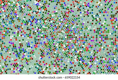 Dark Multicolor, Rainbow vector modern geometrical circle abstract background. Dotted texture template. Geometric pattern in halftone style with gradient. 