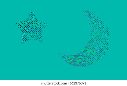 Dark Multicolor, Rainbow vector modern geometrical circle abstract background. Dotted texture template. Geometric pattern in halftone style with gradient. 