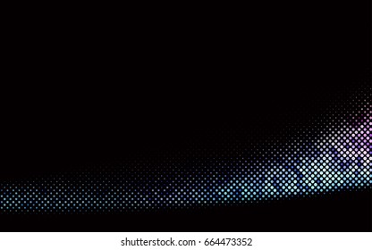 Dark Multicolor, Rainbow vector modern geometrical circle abstract background. Dotted texture template. Geometric pattern in halftone style with gradient. 