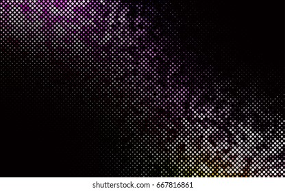 Dark Multicolor, Rainbow vector modern geometrical circle abstract background. Dotted texture template. Geometric pattern in halftone style with gradient. 